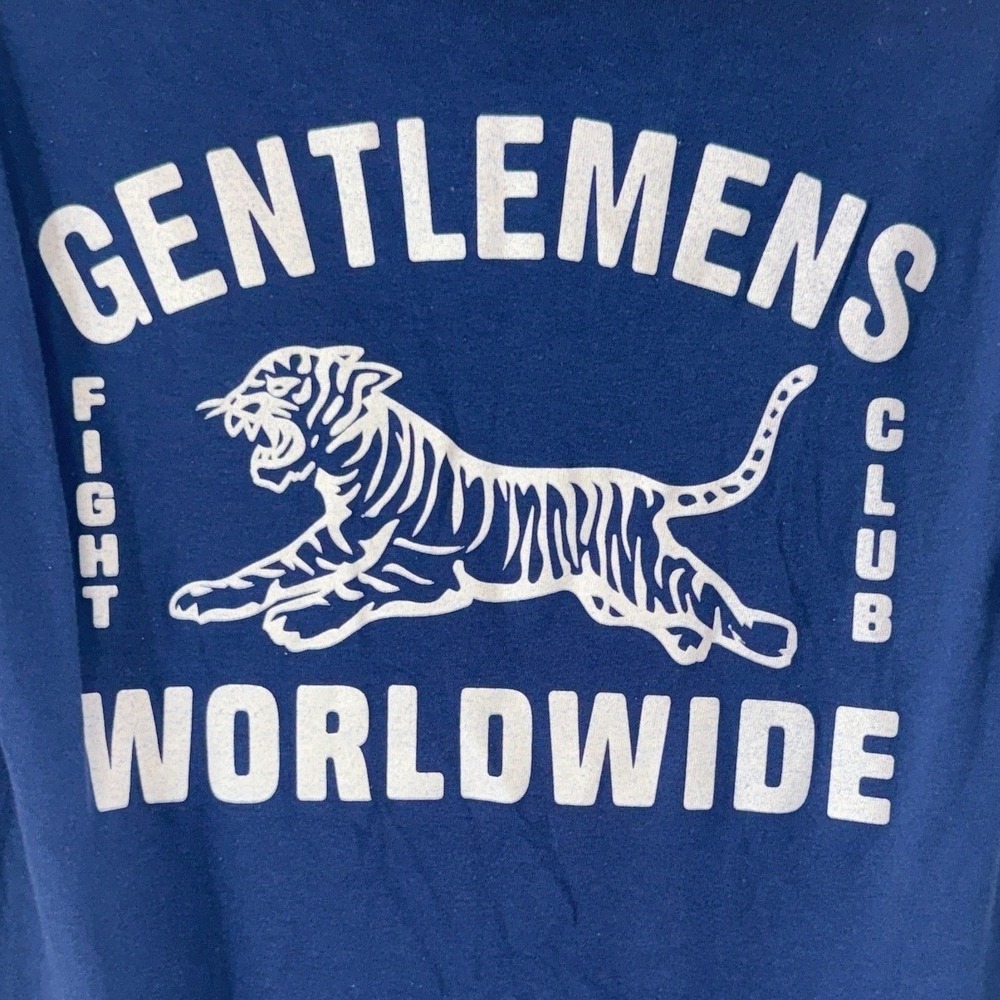 Gentlemen's Fight Club Graphic back Tee Unisex Small Navy Tiger Worldwide NWOT‎
